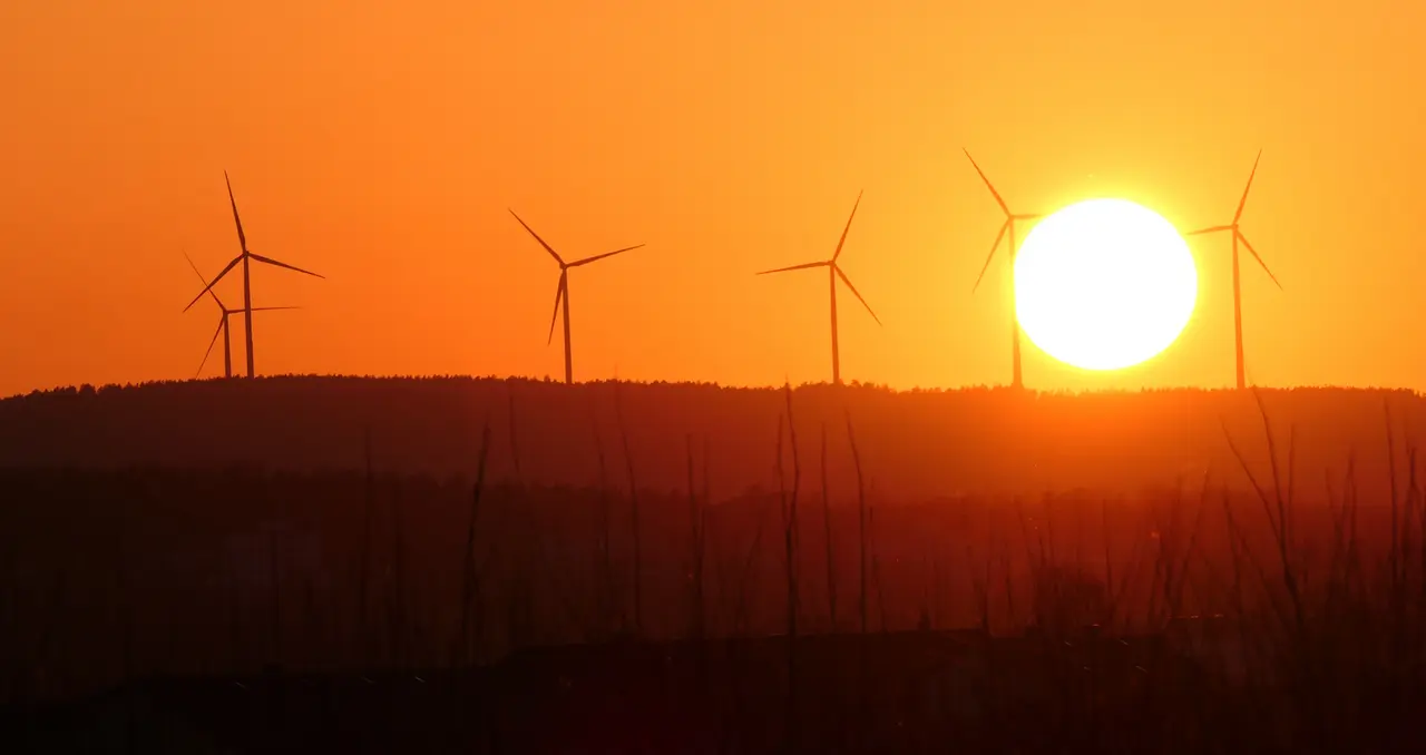 Windpark im Sonnenuntergang